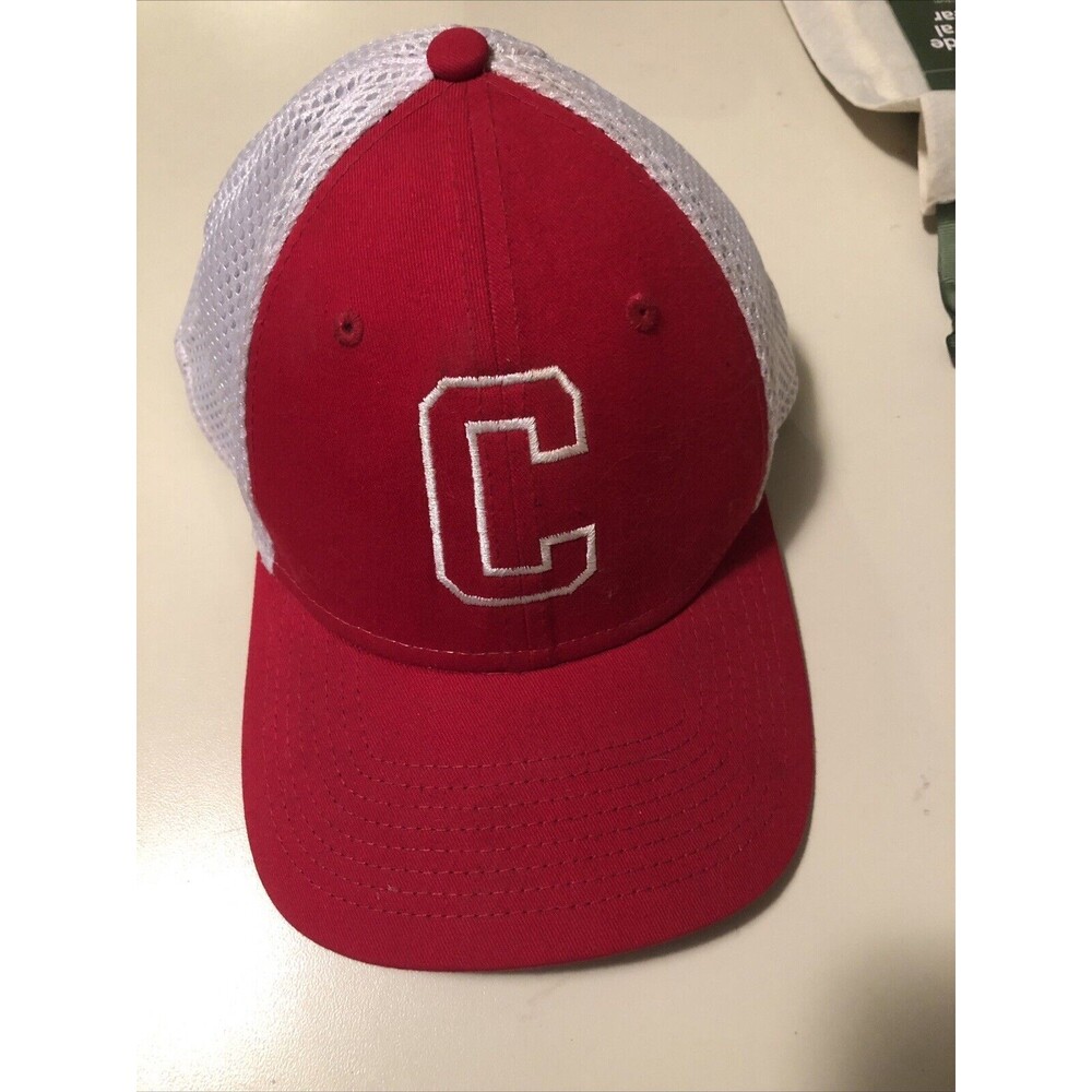 Cleveland New Era 39 Thirty Sm/Med Hat Cap Mesh Back Red White